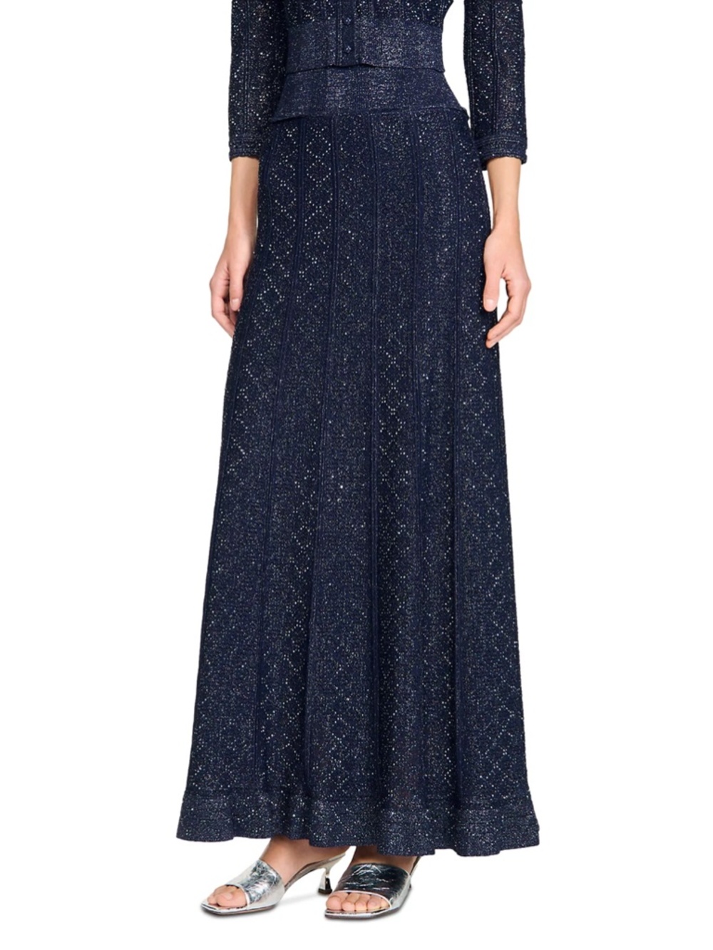 Leslie Rhinestone Knit Maxi Skirt